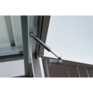 Biohort Gasdruckfeder (2 Stk.) für Gerätehaus, 75N, 34 cm, schwarz. Für gedämpfte Türöffnung.