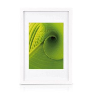 Bomoe Nature Bilderrahmen, weiß, mit grünem Pflanzenmotiv. Dekoartikel für die Wand.