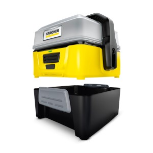 Kärcher OC 3 Akku-Druckreiniger mit Adventure Box, gelb/schwarz, mit Zubehör.