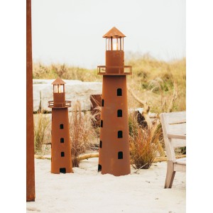 Ferrum Art Design Leuchtturm Skulptur aus Edelrost, Gartendeko im maritimen Stil.