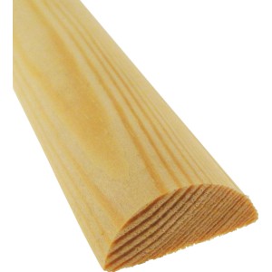 Halbrundstab aus Kiefernholz, 28x13x900 mm, für kreative Raumgestaltung.