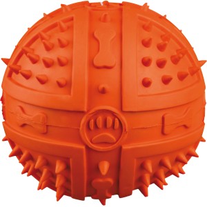 Oranger Jollypaw Ball aus Naturgummi, 9 cm Durchmesser, Apportierspielzeug für Hunde.