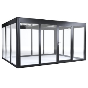 SunElements Gartenhaus SunGarden Energy 4.3, anthrazit-metallic, 15 m² mit Photovoltaikmodulen.
