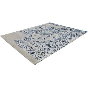 Kayoom Teppich River Grau-Schwarz, 120x170 cm, Kurzflorteppich im Vintage-Design.