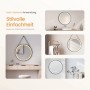 Runder Emke Badspiegel mit schwarzem Rahmen, dimmbarer LED-Beleuchtung (3 Farbtemperaturen) und Touch-Steuerung. Vielseitig in Bad & Wohnraum.