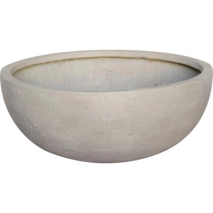Graue Pflanzschale Poroso, 36x36x15 cm, in Betonoptik für den Außenbereich.