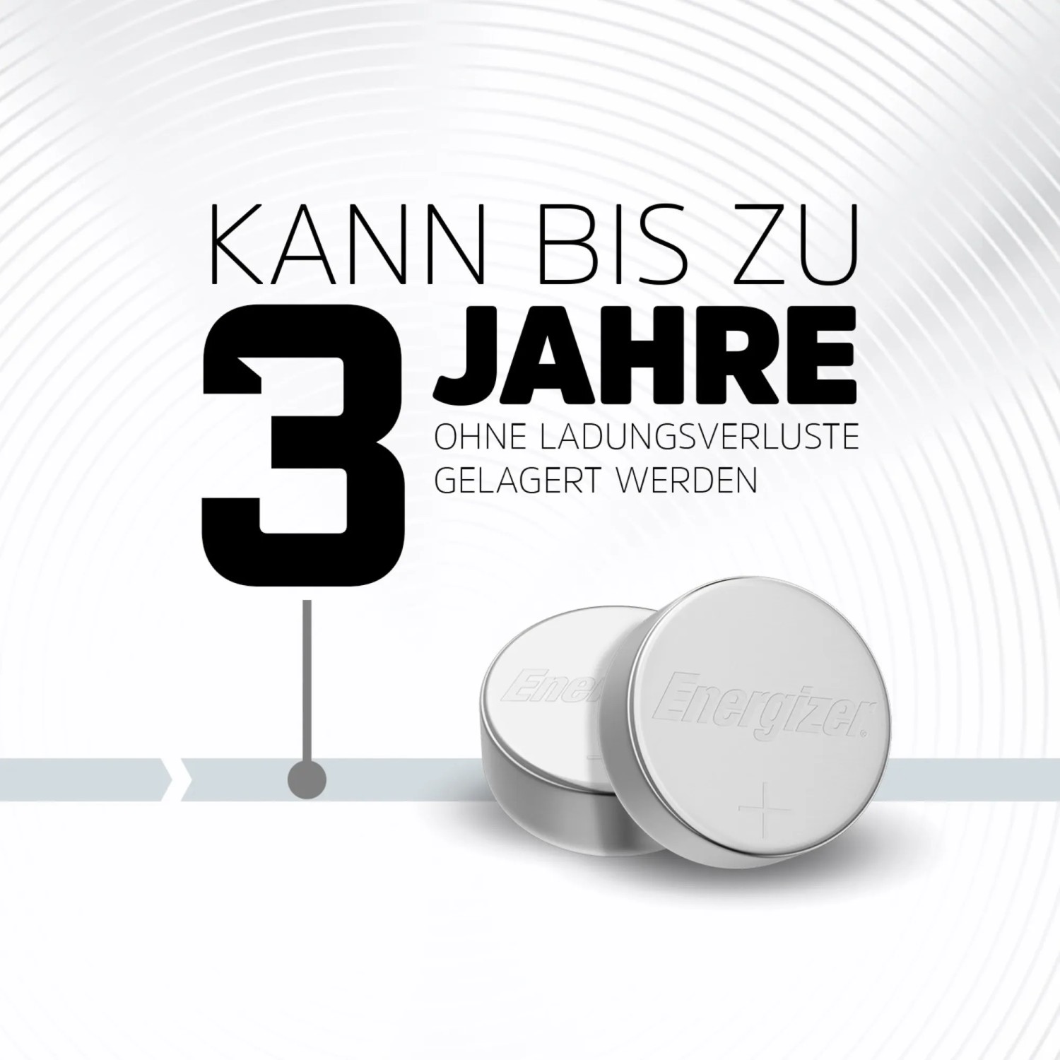 Energizer 392/384 Silber-Oxyd Knopfzelle, bis zu 3 Jahre Lagerung ohne Ladungsverlust.