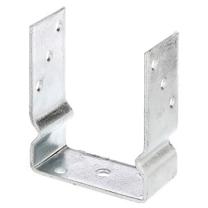 U-förmiger Pfostenträger zum Aufschrauben, feuerverzinkt, 121x150x60 mm, für Holzkonstruktionen im Außenbereich.