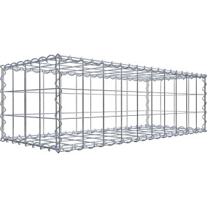 Leere Gabiona Gabione, 100x30x40 cm, Maschenweite 10x10 cm, Drahtkorb für Steine.