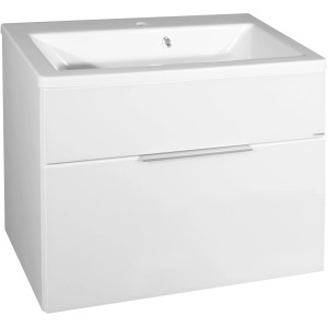 Fackelmann Waschbeckenunterschrank Kara, 79,5 cm, weiß, mit Schublade.