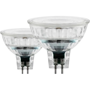 Zwei GU5.3 LED-Leuchtmittel, 3W, warmweiß, 230lm, von Eglo, im 2er-Set.