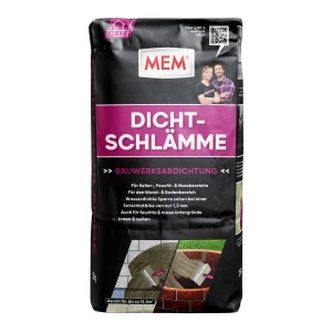 MEM Dicht-Schlämme 25 kg Sack, geeignet für Bauabdichtungen im Innen- und Außenbereich.
