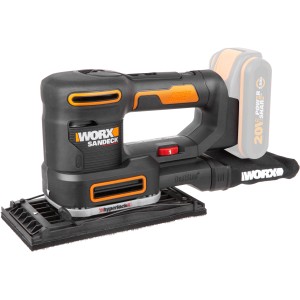 Worx 20V Akku-Multifunktionsschleifer WX820.9 Solo, Multitool mit Staubbeutel und Akku.