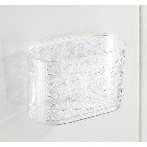 Transparente Wenko Universalablage Blumen mit Saugnäpfen zur Aufbewahrung in Bad und Küche.