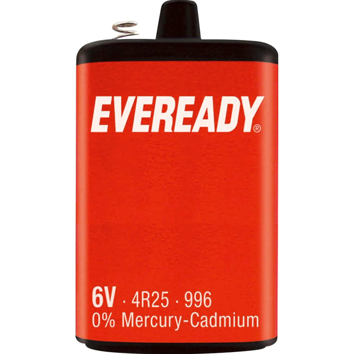 Eveready 4R25 6V Batterie, rot, für Alarmanlagen und Blinklampen.