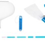 Steinbach Poolreinigungs-Set, 7-teilig: Poolsauger, Kescher, Bürste, Thermometer und Teleskopstange.