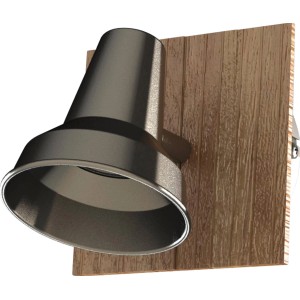 Eglo LED-Spot Filipina, 1-flammig, Nickel matt und Holzoptik.
