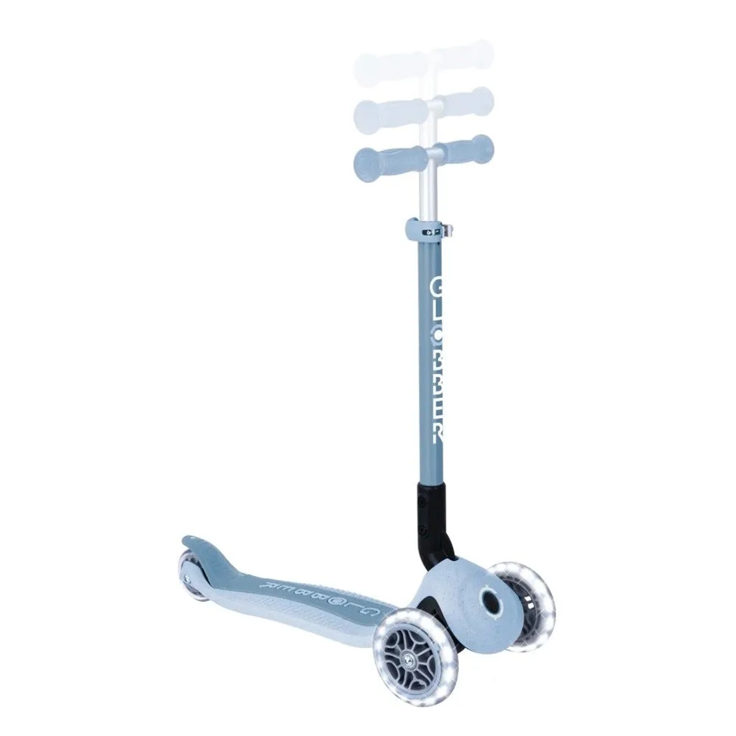 Globber Primo Foldable Lights Tretroller 120/80 mm ABEC 5 3-Rädrig Höhenverstellbar LED-Rollen Blaubeere_3
