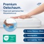 AM Premium Gelschaum Topper, weiß, Hand drückt ein, zeigt Memory-Effekt. Atmungsaktiv, langlebig, RG50 für Matratzen.