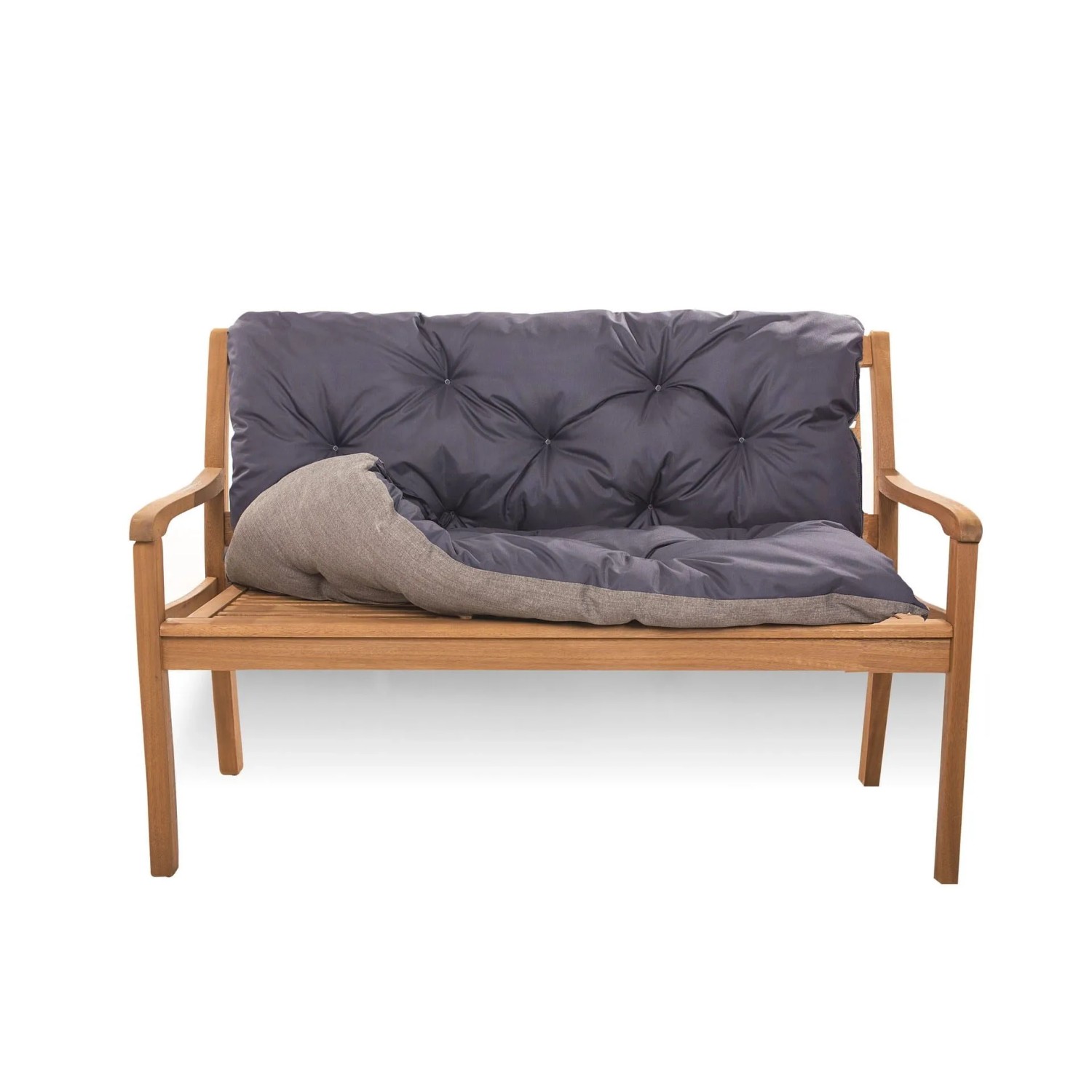 Marineblaues, gestepptes Outdoor Bankkissen 120x60x60cm für 2-Sitzer Gartenbänke.