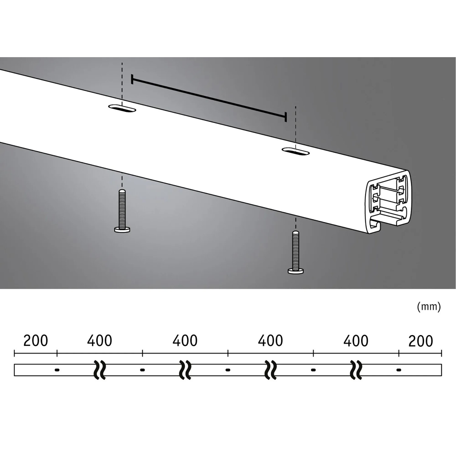 Paulmann URail Schiene, 200 cm, signalweiß, zur flexiblen Beleuchtung mit LED-Schienensystemen.