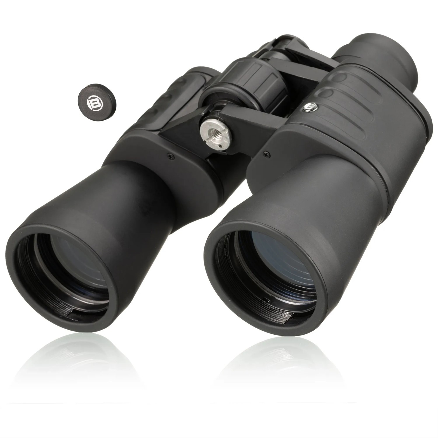Schwarzes Bresser Hunter 16x50 Fernglas mit hoher Vergrößerung.
