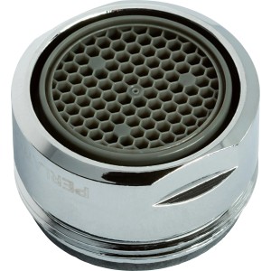 Mischdüse M24 für Waschtischarmatur, Chrom, mit grauem Einsatz.