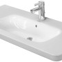 Weißer Duravit DuraStyle Möbelwaschtisch, 100 cm breit, mit Hahnloch und WonderGliss Beschichtung.