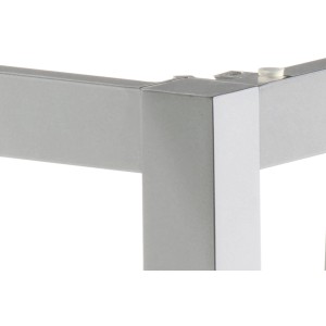 Detailaufnahme des graphitfarbenen Aluminiumgestells vom Sieger Gartentisch.