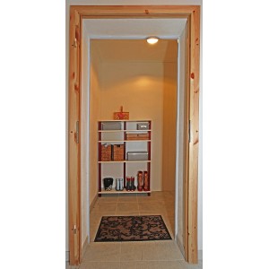 Aufschraubzarge aus Kiefernholz, 74x198x8,6 cm, für Türanschlag links/rechts, unbehandelt.