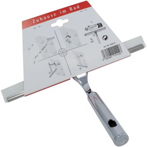 Schulte Glaswischer Chrom, 27 cm, für Duschkabinen und glatte Flächen. Inklusive Wandaufhängung.