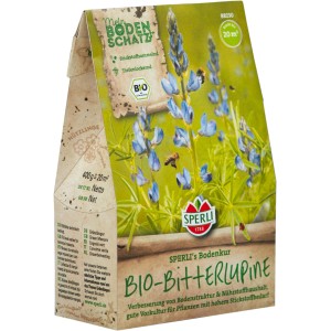 Sperli Bodenkur Bio-Bitterlupine 400g Packung für Gründüngung und Bodenverbesserung.