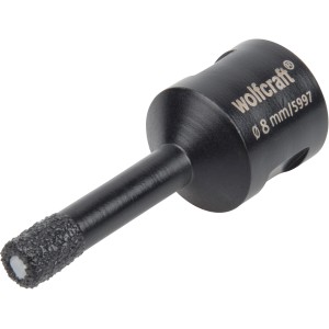 Wolfcraft Diamant-Bohrer Ceramic, 8 mm, für Winkelschleifer, zum Bohren von Fliesen.