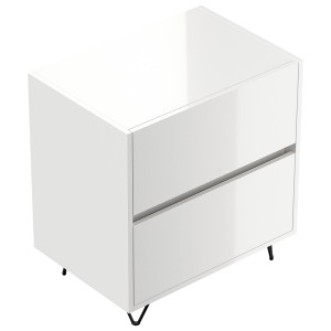 Posseik Nachttisch Industrial A 2 Schubladen 60 cm Weiß