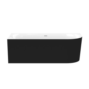 Ottofond Mince Corner Eckbadewanne, 180x80 cm, schwarz-weiß. Moderne Badewanne für das Badezimmer.