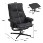Schwarzer HOMCOM Relaxsessel mit Hocker, Polyesterbezug. Maße: Sessel 74x81x102 cm, Hocker 47x42x39 cm. Loungesessel.