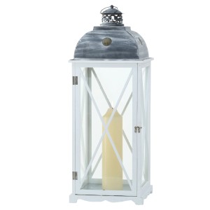 Boltze Laterne Bristol 86 cm x 31 cm x 31 cm Grau-Weiß