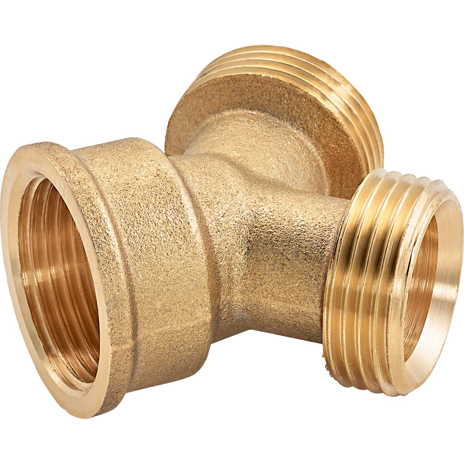 Messing Gewinde-Gabelstück 26,4 mm, T-Stück für Trinkwasser- und Heizungsrohre.