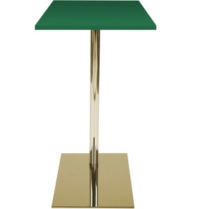 Kayoom Beistelltisch Lucy, grün-goldener Deko-Tisch mit quadratischer Platte und Fuß.