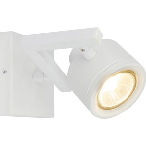 Weißer OBI LIGHTING Halogen-Spot Gradara mit verstellbarem Arm und GU10 Leuchtmittel.