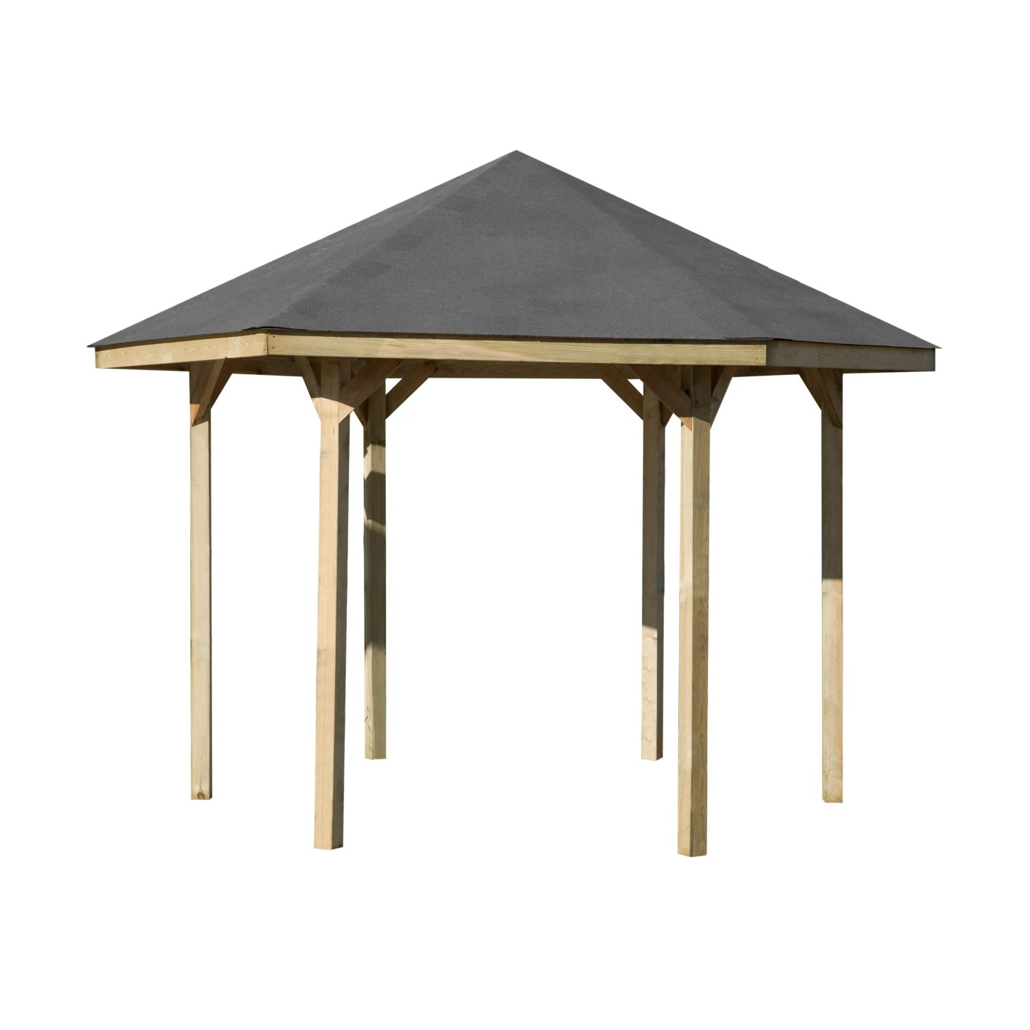 Weka Pavillon 656, 6-Eck Gartenlaube aus kesseldruckimprägniertem Holz, 326x376 cm.