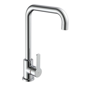 EISL Spültischarmatur FUTURA Chrom. Moderner Einhebelmischer mit hohem, eckigem Auslauf in glänzendem Chrom.