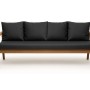 Setgarden Bankkissen Anthrazit für 3-Sitzer Gartenbank, 170x50 cm + 4 Rückenkissen.