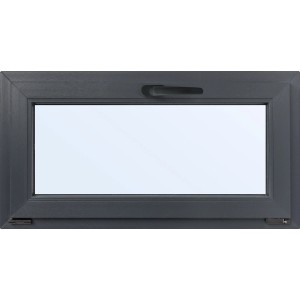 Kunststoff-Keller-Kipp-Fenster 2-Fach Verglasung Weiß-Anthrazit BxH 100 cm x 70