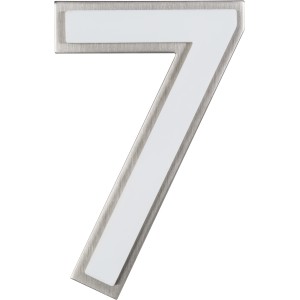 Nachtleuchtende Hausnummer '7' von Alpertec aus Edelstahl.