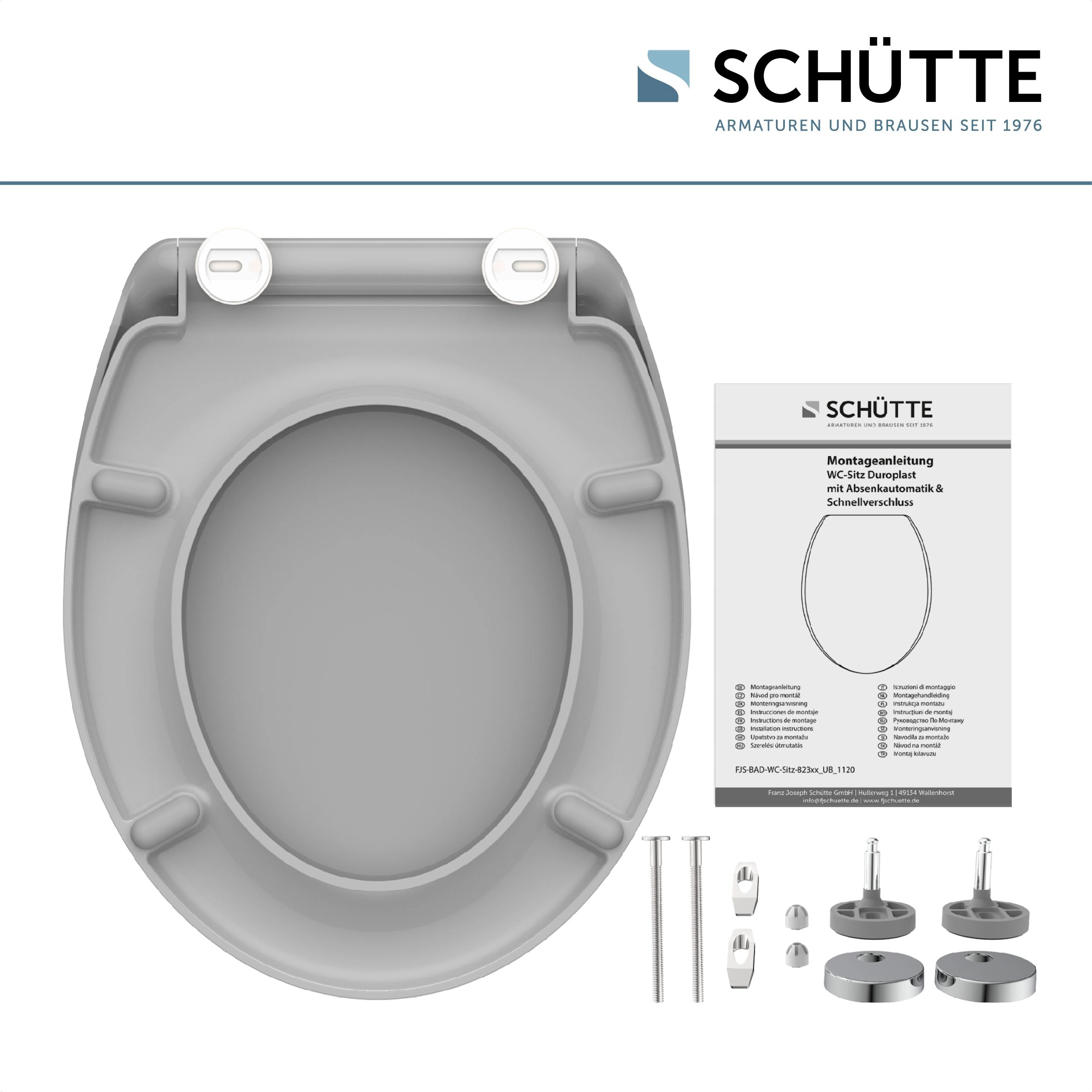 WC-Sitz SLIM GREY • Duroplast • Mit Absenkautomatik • SCHÜTTE