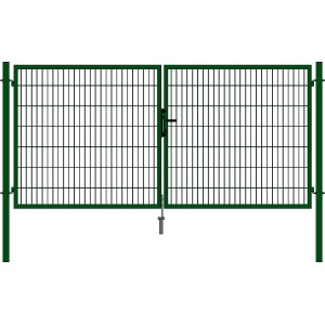 Grünes H+S Tor Uli, 1,2 m hoch, mit Maschenweite 200x50 mm, passend für Gartenzaun.