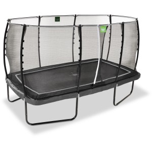 Schwarzes EXIT Allure Classic Gartentrampolin mit Sicherheitsnetz, 244 x 427 cm.