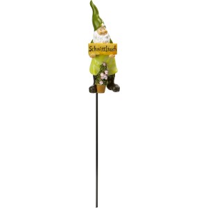 Kräuterstecker Zwerg mit Schnittlauch-Schild, 38cm, Gartendeko.