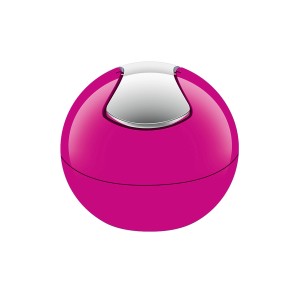 Spirella Kosmetikeimer Bowl in Pink: Kugelform, Kunststoff, mit Wippdeckel. Ideal für Bad & Küche.